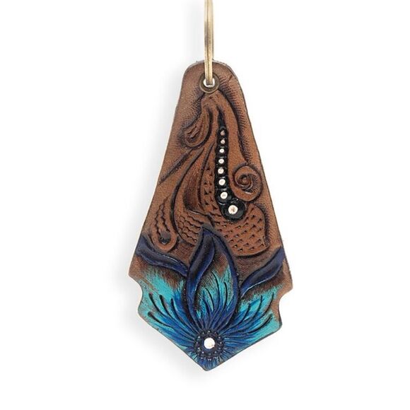 Myra Flowering Love Hand-tooled Key Fob - Picture 5 of 7